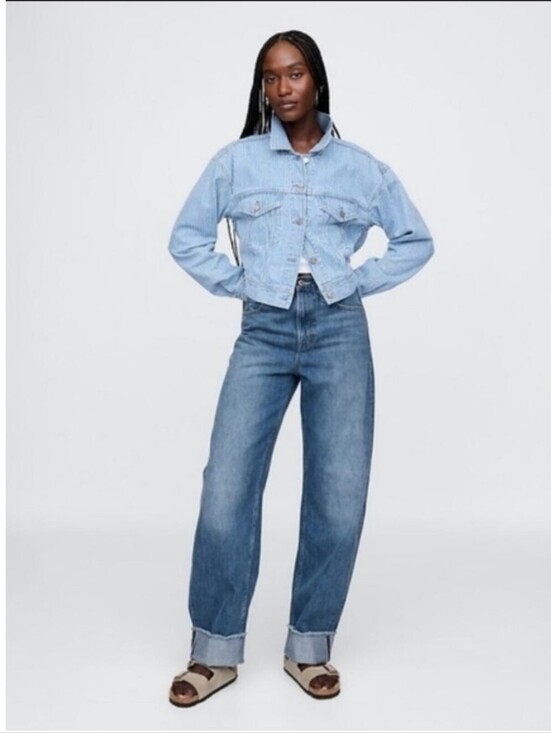 GAP Denim - NWT Gap High Rise Cuffed Barrel Jeans Medium Wash